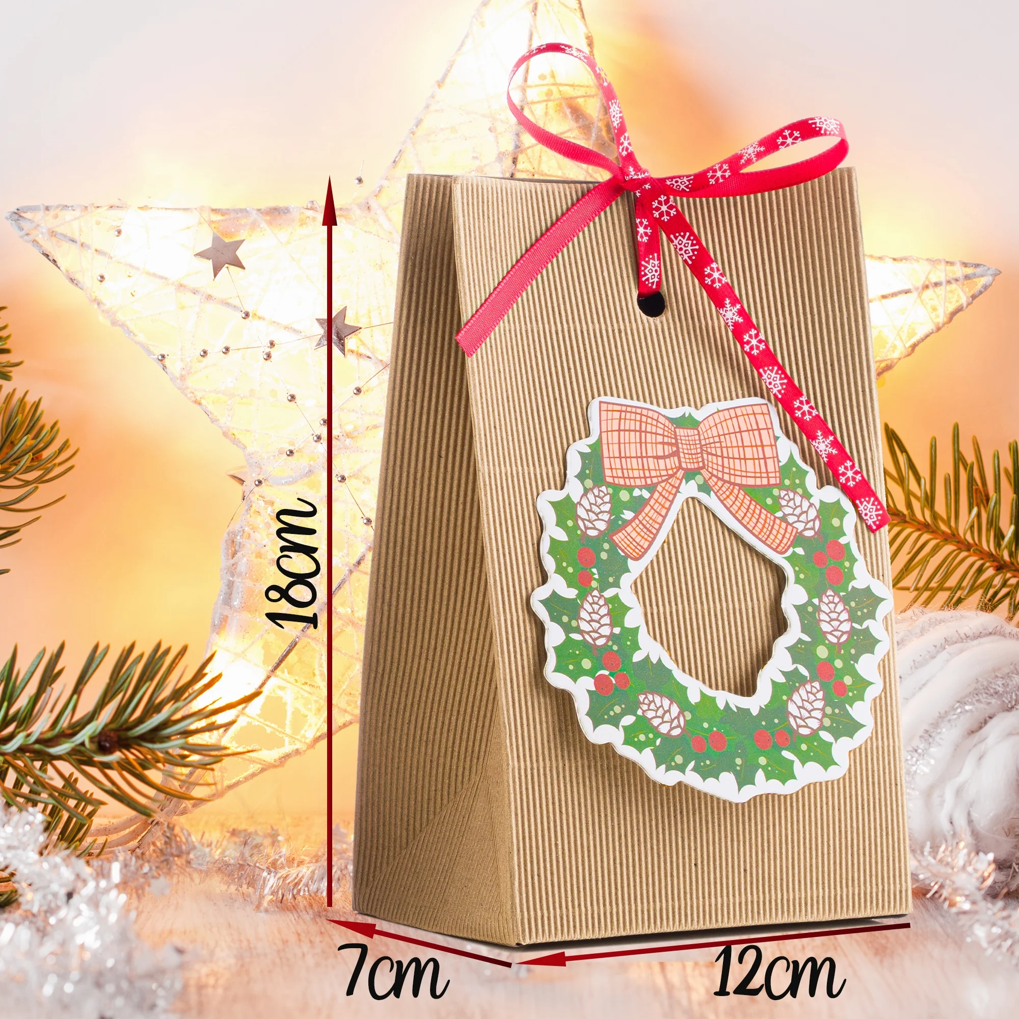 Trendazer 12 Pieces Small Christmas Gift Boxes 4 Premium Design Reusable Craft Paper Assorted Colors Xmas Theme Boxes Great for Candies