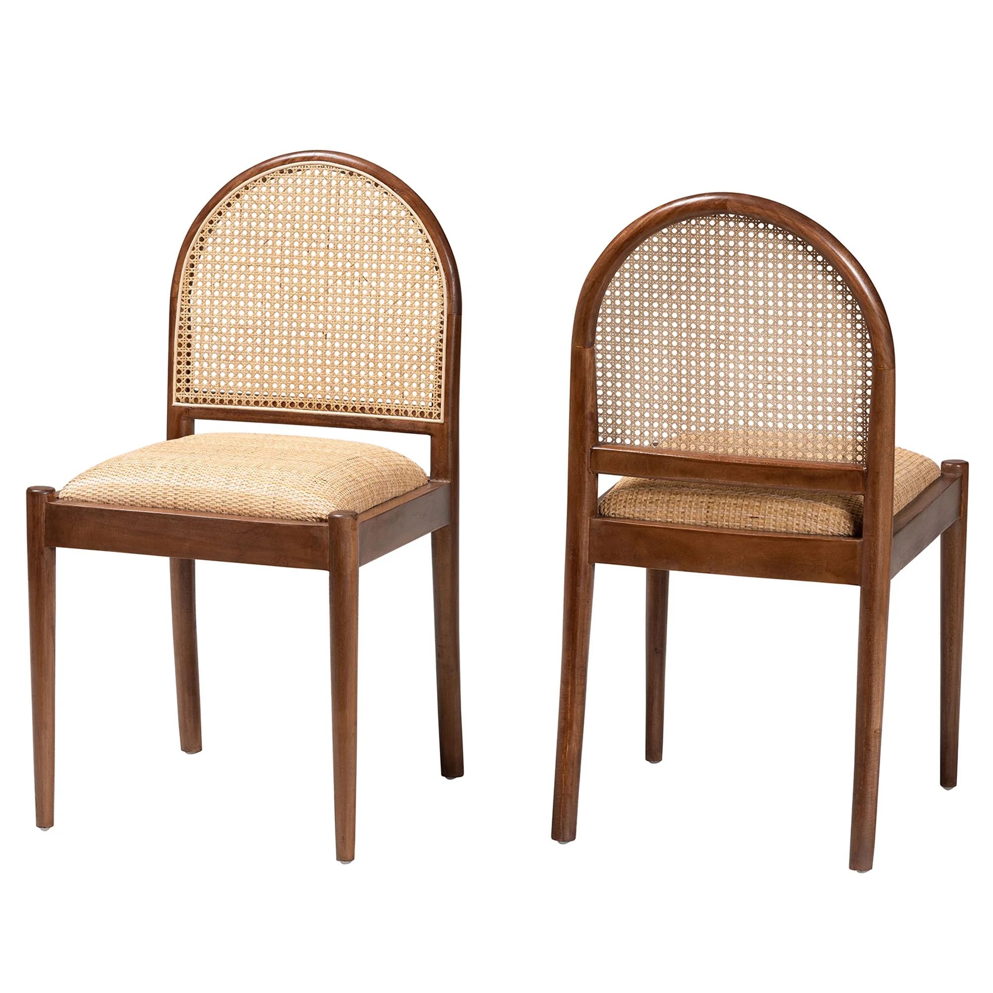 bali & pari Maryland Boho Dining Chair, 2-Piece, Walnut Brown