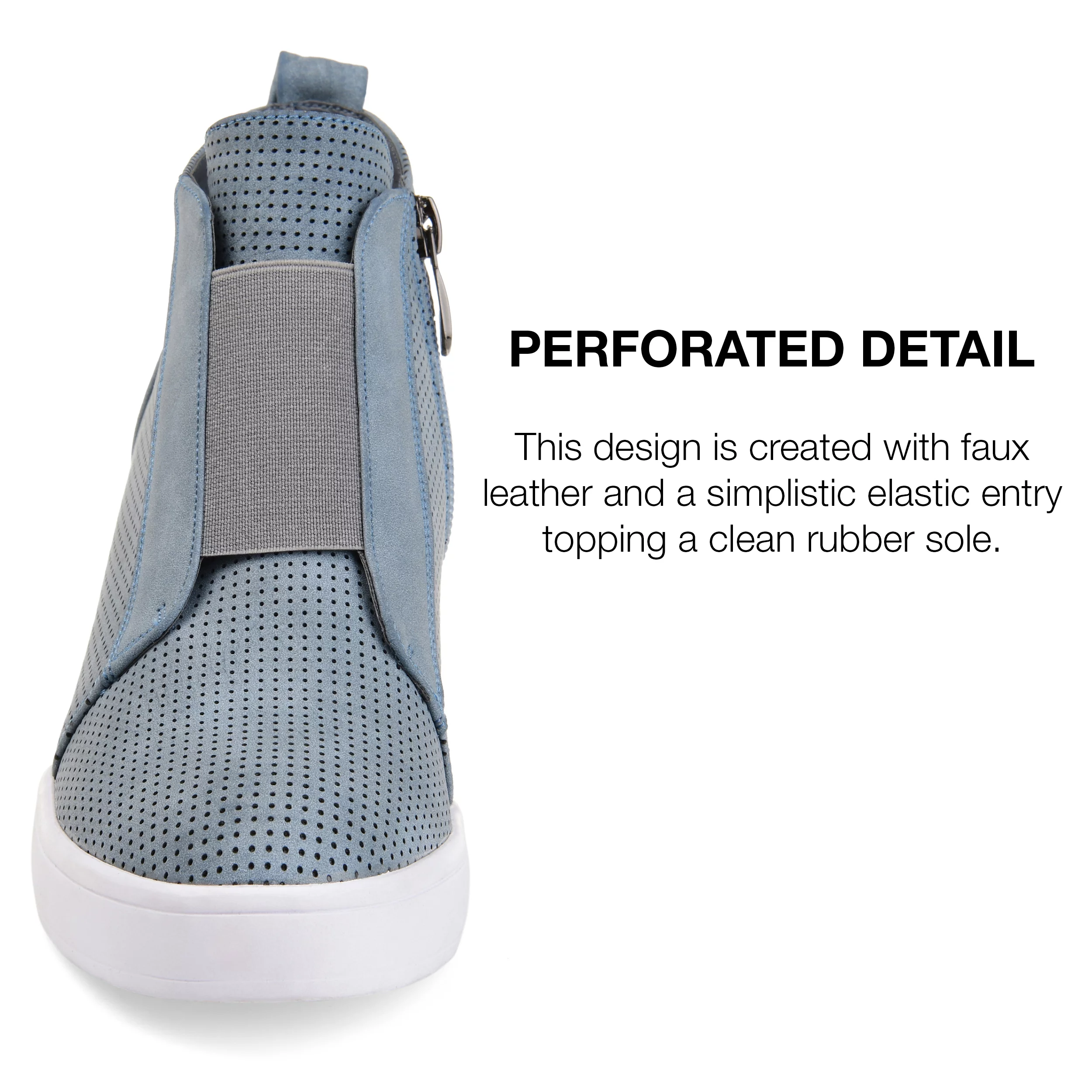 Journee Collection Womens Clara Wide Width Round Toe Inside Zip Wedge Sneakers