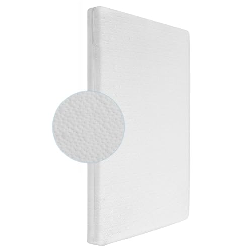 Mini Crib Mattress, 2-Stage Dual Firmness with High Density Support Foam and Cooling Gel Memory Form, 38 x 24inch Mini Mattress for Crib with Ultra-Soft Jacquard Cover, Washable, White