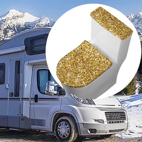 Christmas Bow Bell Toilet Tank Lid Cover and Toilet Seat Lid Cover 2 Pcs Set Toilets Covers with Elastic Cloth Fits Most Toilets Tanks & Lids