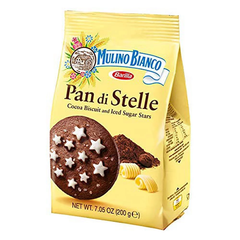 Mulino Bianco Pan di Stelle Bulk Offer: Authentic Italian Chocolate Star Cookies - 4x3-pack (12x7.05oz (200g)) Pan Di Stelle 7.05 Ounce (Pack of 3)