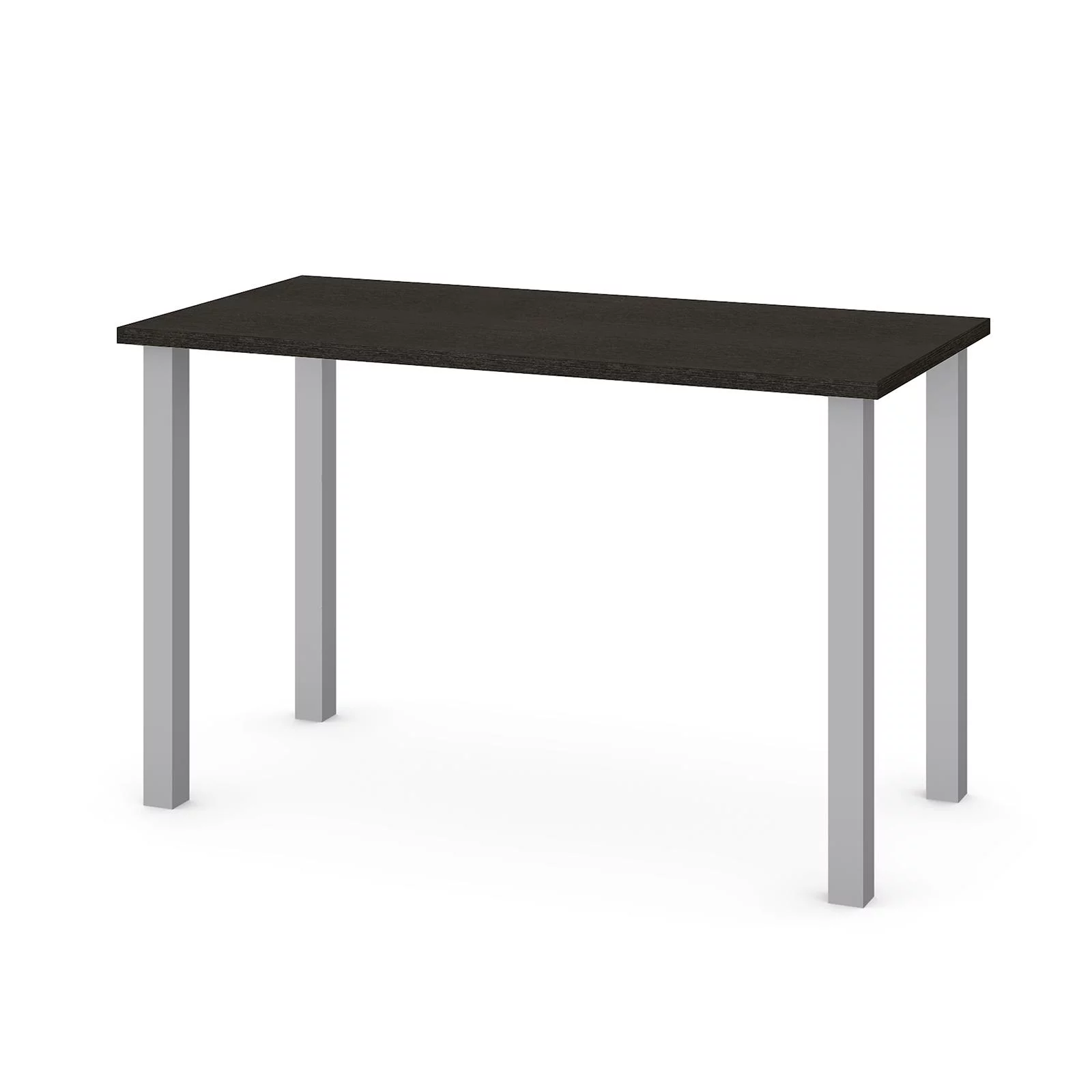 Bestar Universel 48W Table Desk with Square Metal Legs in deep grey