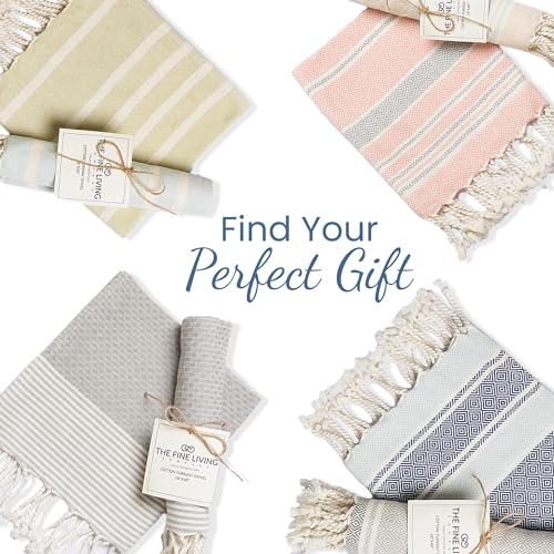 The Fine Living Co. 100% Cotton Merry Christmas Kitchen Towels, 18'x28' Set of 2 (Cherry Red & Green)