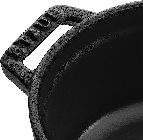 STAUB Cast Iron Dutch Oven 5.5-qt Round Cocotte, Made in France, Serves 5-6, Black Matte
