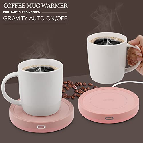 Smart Coffee Warmer, BESTINNKITS Auto On/Off Gravity-Induction Mug Warmer for Office Desk Use, Candle Wax Cup Warmer Heating Plate (Up to 131F/55C) (Black)