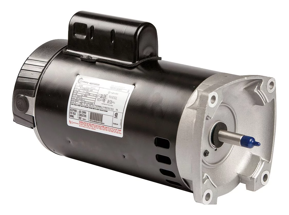 Century A.O. Smith B2858 56Y Square Flange 1.5 HP Up-Rated Pool and Spa Pump Motor, 115/230V
