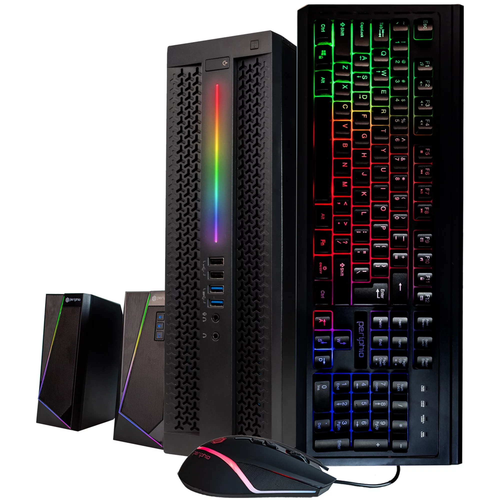 Restored ProDesk 600G1 Desktop Computer PC w/ Custom RGB Lighting, Intel Quad Core i5, 16GB DDR3 RAM, 512GB SSD, WIFI, RGB Keyboard, Mouse and Speaker Bundle, Windows 10 Pro (Refurbished)