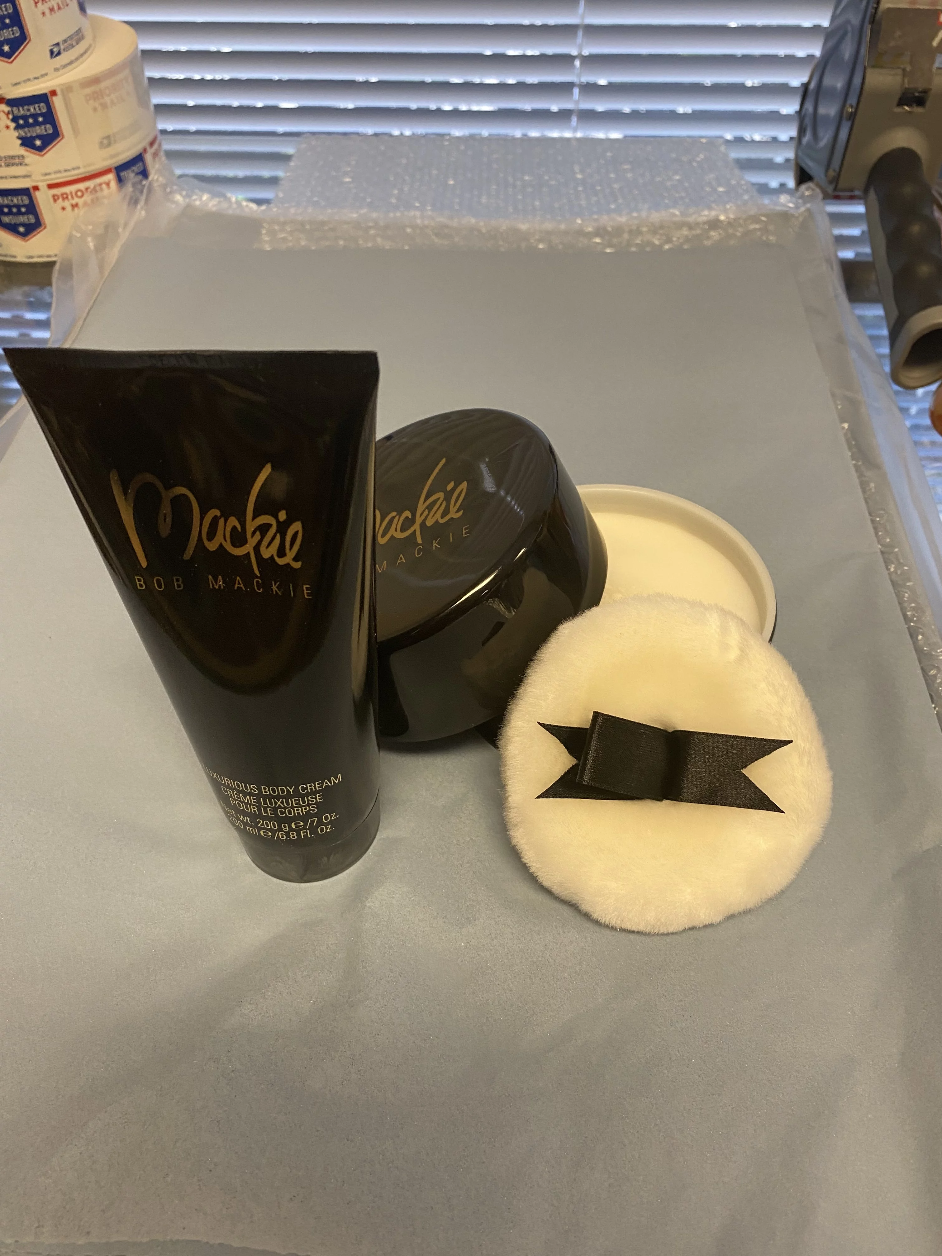 Mackie By Bob Mackie Set Luxurious Body Cream Peach Color & Luxurious Dusting Powder