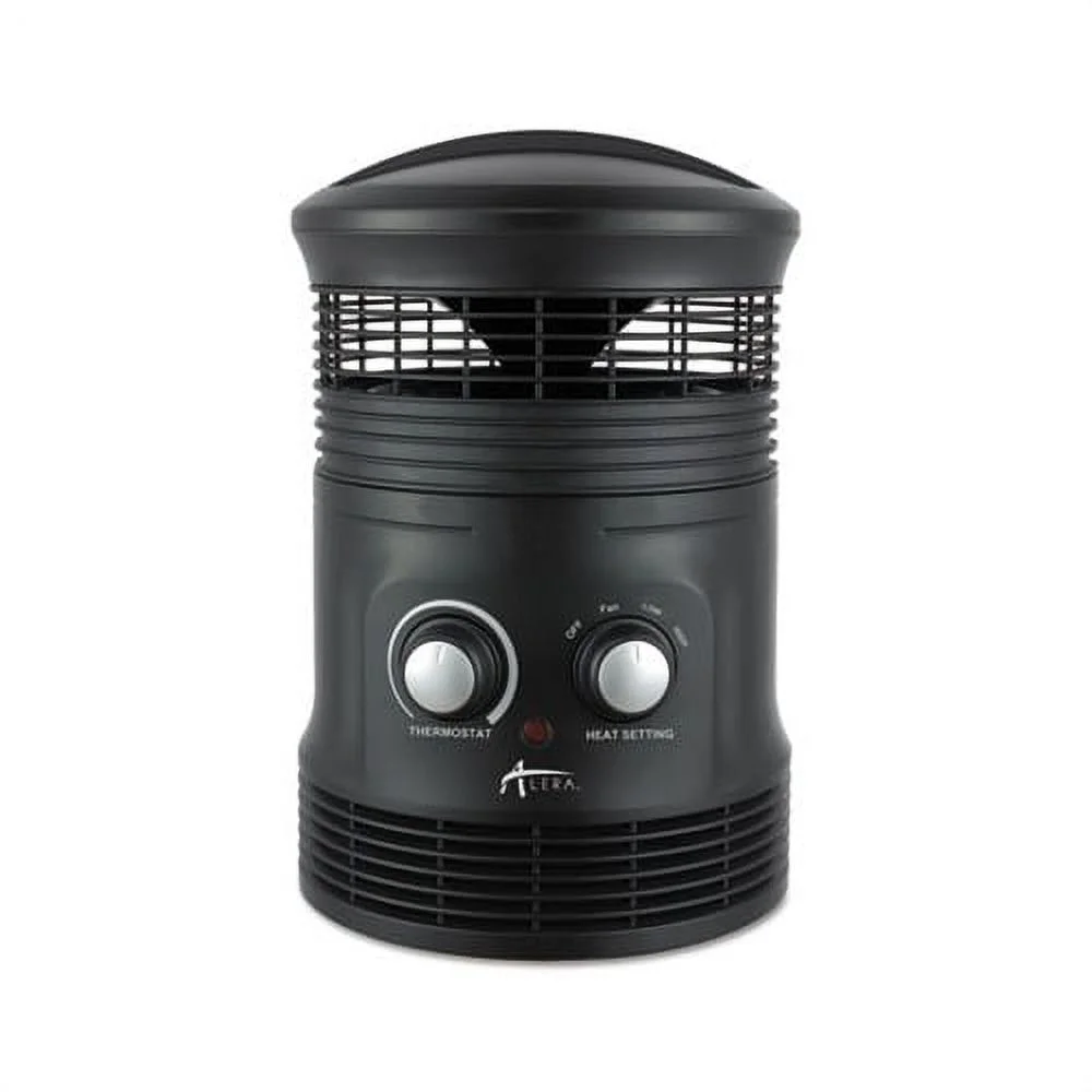 360 Deg Circular Fan Forced Heater 8" x 8" x 12", Black