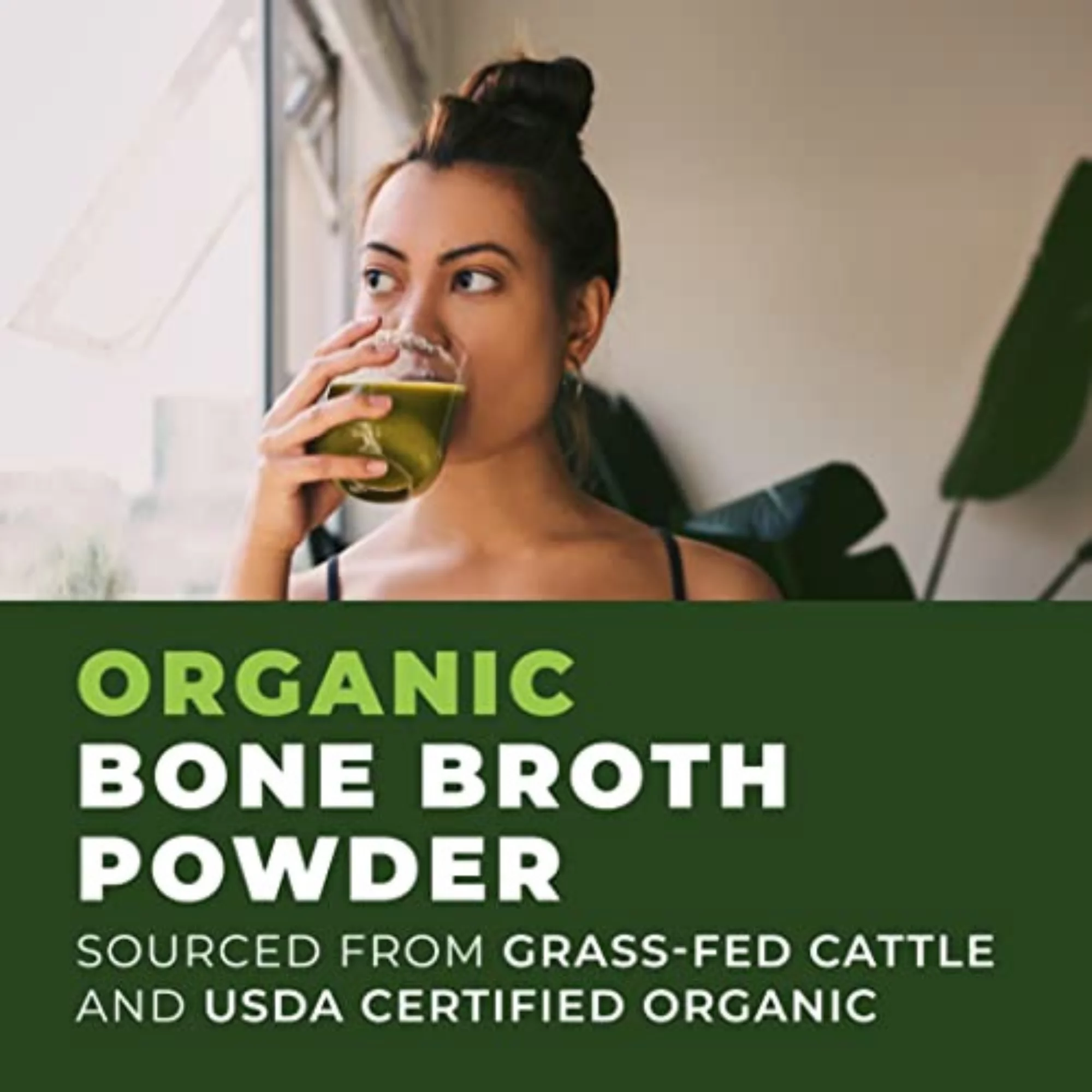 Left Coast Performance Organic Bone Broth Powder | Grass Fed + Keto USDA Organic Protein Powder With Collagen | 21 Servings, 16oz