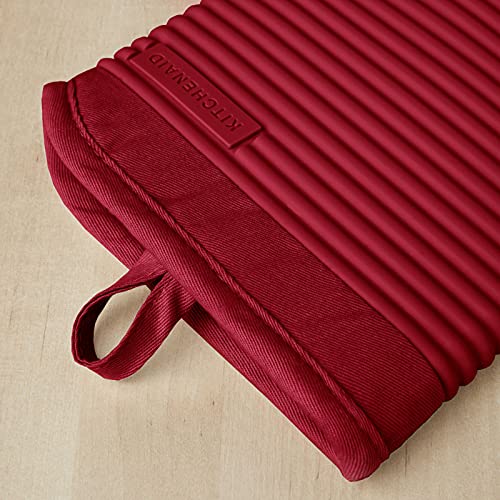 KITCHENAID Ribbed Soft Silicone Oven Mitt 2-Pack Set, 7.5