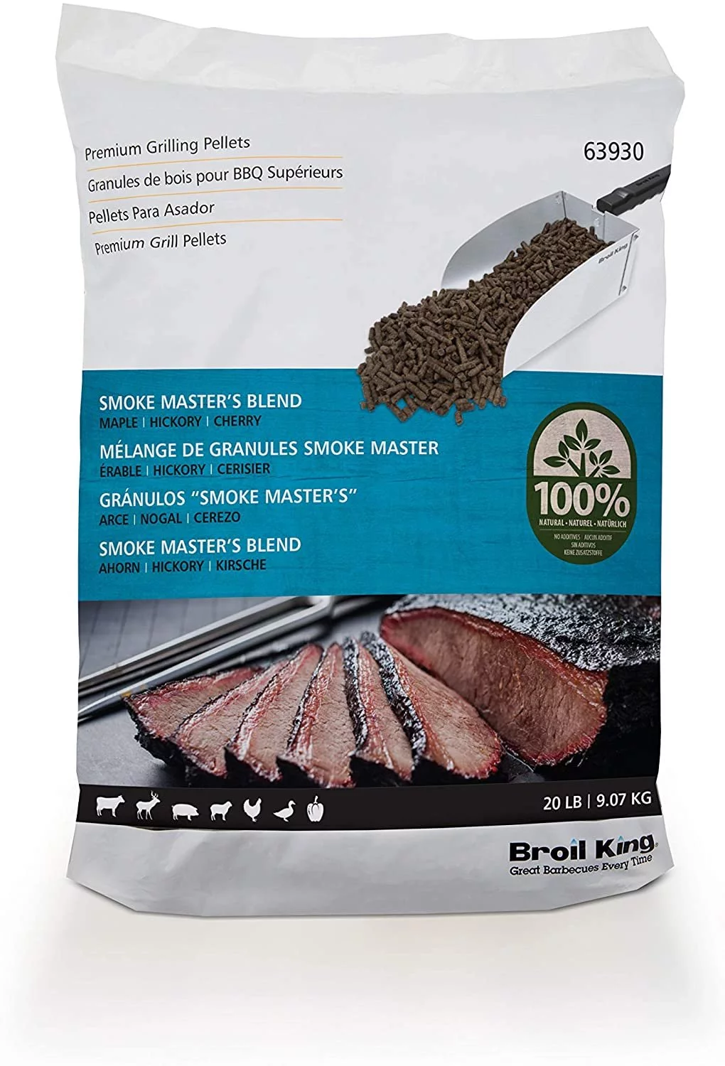 Broil King 63930 Smoke Master's Blend Hardwood Grilling Pellets, Wood