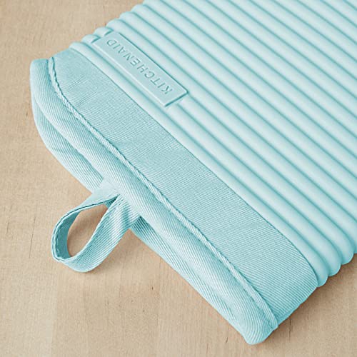 KITCHENAID Ribbed Soft Silicone Oven Mitt 2-Pack Set, 7.5