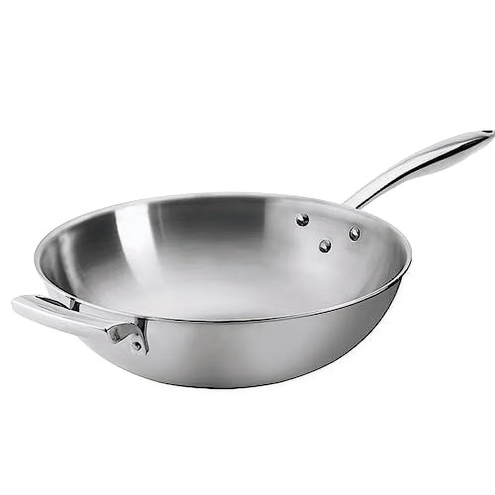 Browne Foodservice 5724100 Thermalloy S/S 9 Qt. 3-Ply Wok Pan