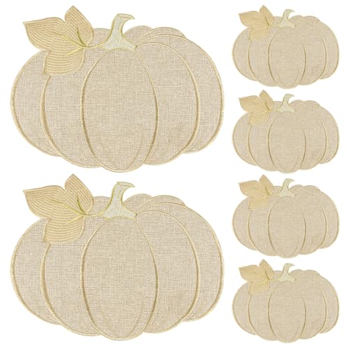 Christmas Placemats Set of 6 Christmas Decorations Indoor Round Placemats for Winter Holiday Party Kitchen Dinning Decorations