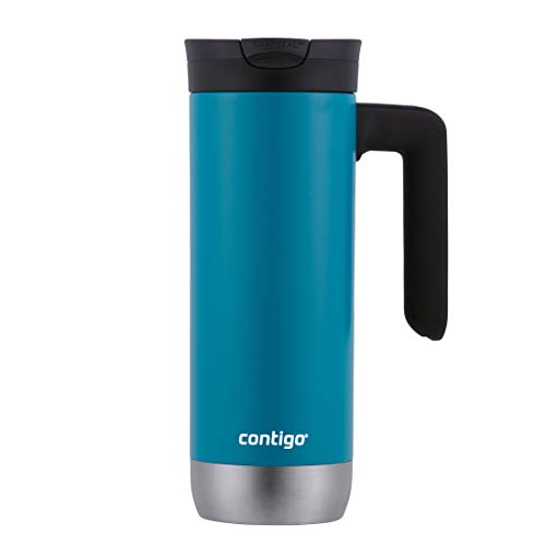 Contigo Superior 2.0 Stainless Steel Travel Mug with Handle Leak-Proof Lid Double-Wall Insulation for Hot & Cold Beverages 20oz Dark Ice Ideal for Commuting and Travel