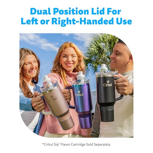 Cirkul 40oz. Carbon Stainless Steel Tumbler with Handle, All-Day StrawSip™, Double-Wall Insulated