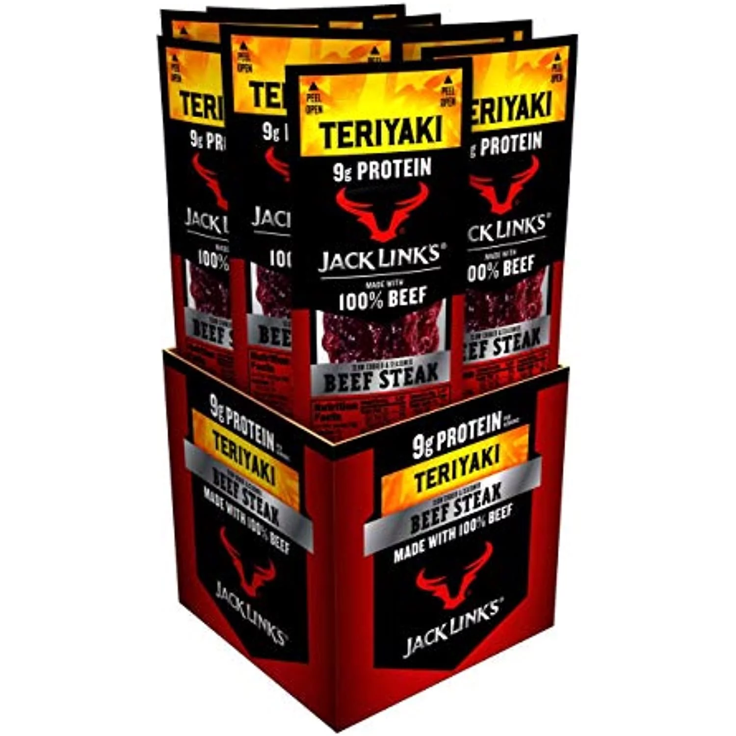 Jack Link’S Premium Cuts Beef Steak, Teriyaki, Great Protein Snack With 9G Of Protein And 9G Of Carbs Per Serving, Made With Premium Beef, 1 Ounce (Pack Of 12)