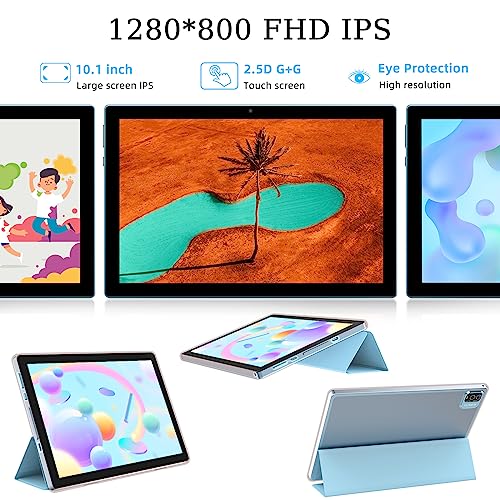 Tablet 10 Inch Android Tablet, 2 in 1 Tablets, Include Keyboard Mouse Case Stylus, 64GB ROM+8GB RAM 1TB expandable 2MP+8MP Dual cameras, 5G WIFI-6 Bluetooth 6000mAh Battery 10.1