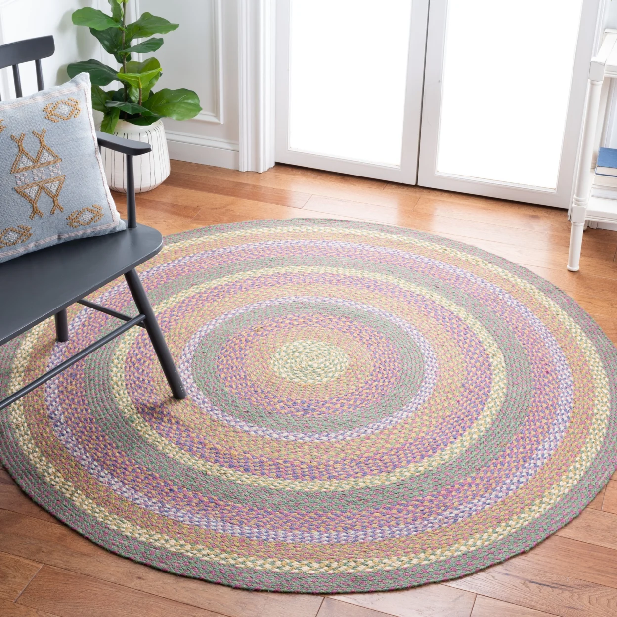 SAFAVIEH Cape Cod CAP241Y Handwoven Green / Pink Rug
