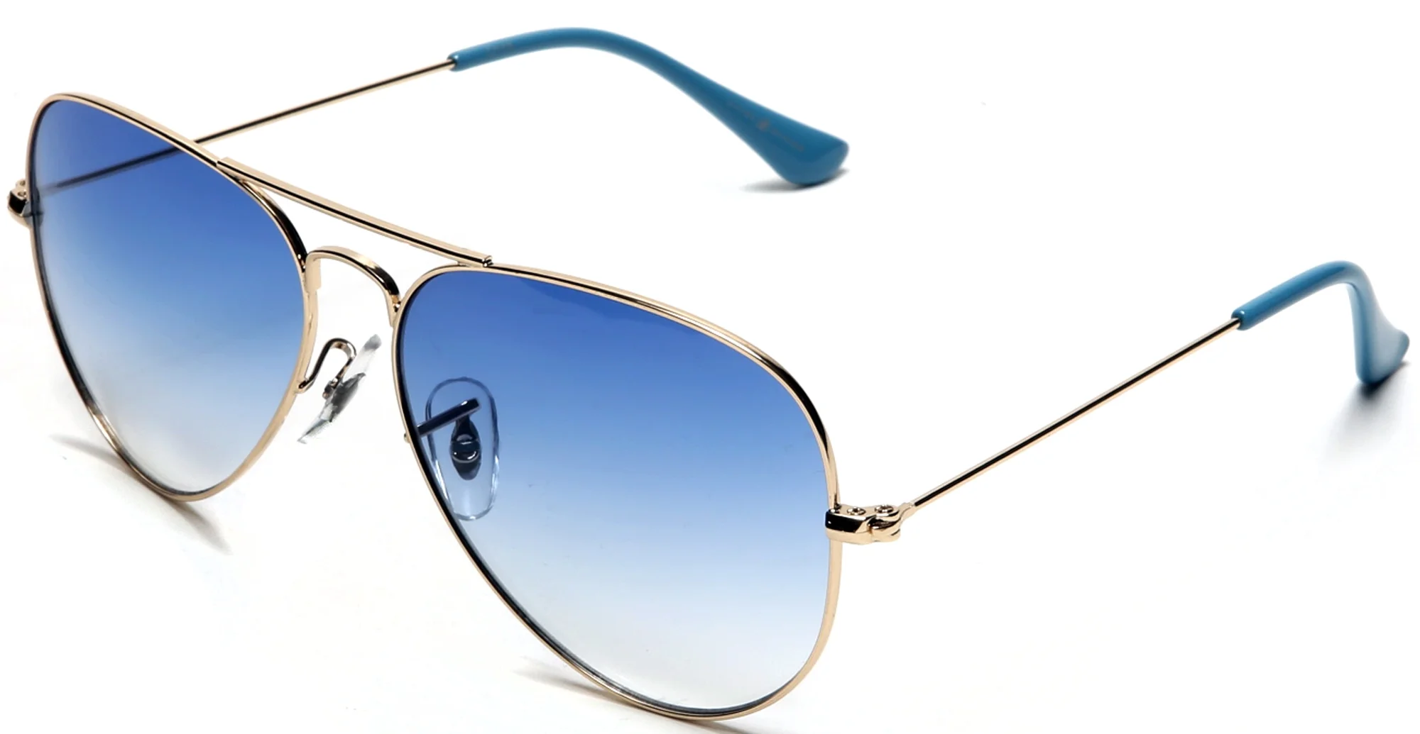Samba Shades Unisex Classic Aviator Sunglasses Gold Frame Blue Lens - Glen & Ivy Sky Inspired