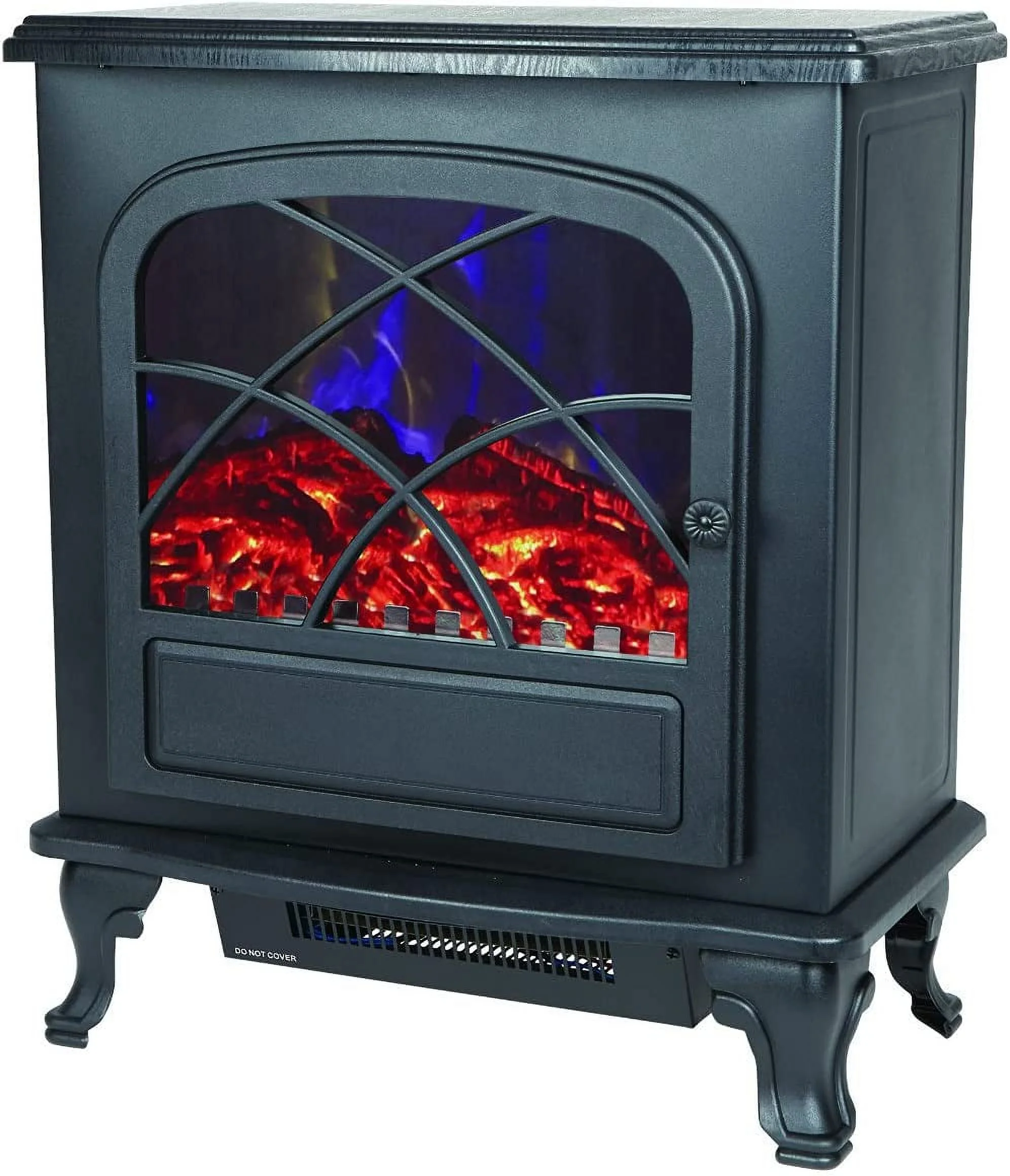 Infrared Electric Fireplace Stove Heater with Remote - L21.26 x W11.15 x H26.77 hes, Black