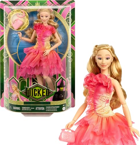 Mattel Universal Wicked Glinda Fashion Doll & Accessories with Blonde Hair, Poseability & Removable Ballroom Look