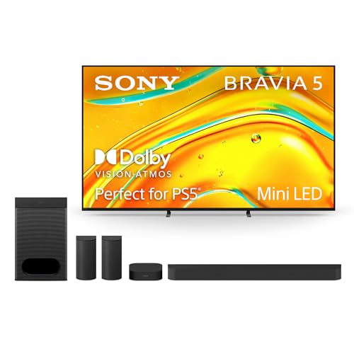 Sony BRAVIA 5 65 Inch TV, Mini LED, 4K Smart Google TV, XR Processor with AI Technology,120hz Television with Dolby Vision/Atmos, Exclusive Features for PlayStation?5, K-65XR50, 2025 Model