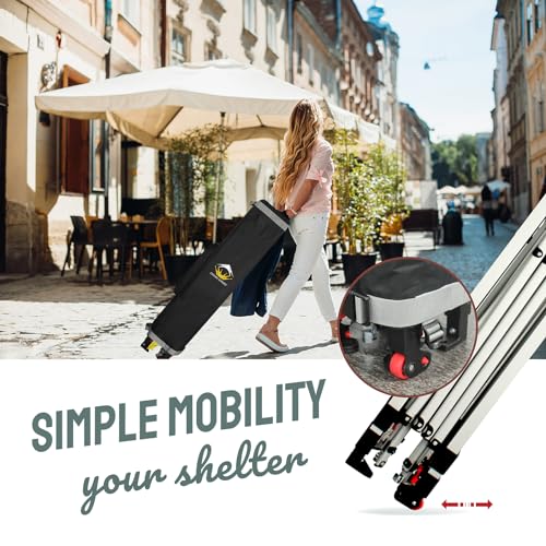 CROWN SHADES 10x10 Pop Up Canopy - Beach Tent with One Push Setup - Easy Outdoor Sun Shade for Events, Parties, Camping - Gazebo with STO-N-Go Cover Bag, Silver Coated Top, White