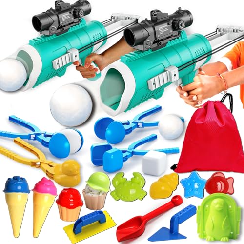 Snow Toys for Kids Outdoor, Snowball Maker Kit Snowball Blaster Gun Launcher, Snow Ball Duck Makers, Snow Molds Snow Toys r with Winter