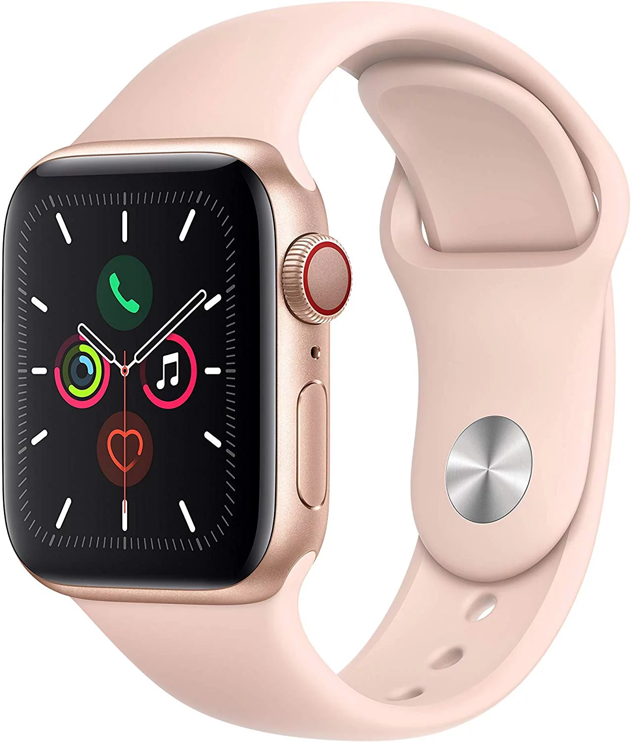 Used Apple Watch Gen 5 Series 5 Cell 40mm Gold Aluminum - Pink Sand Sport Band MWWP2LL/A (Used )