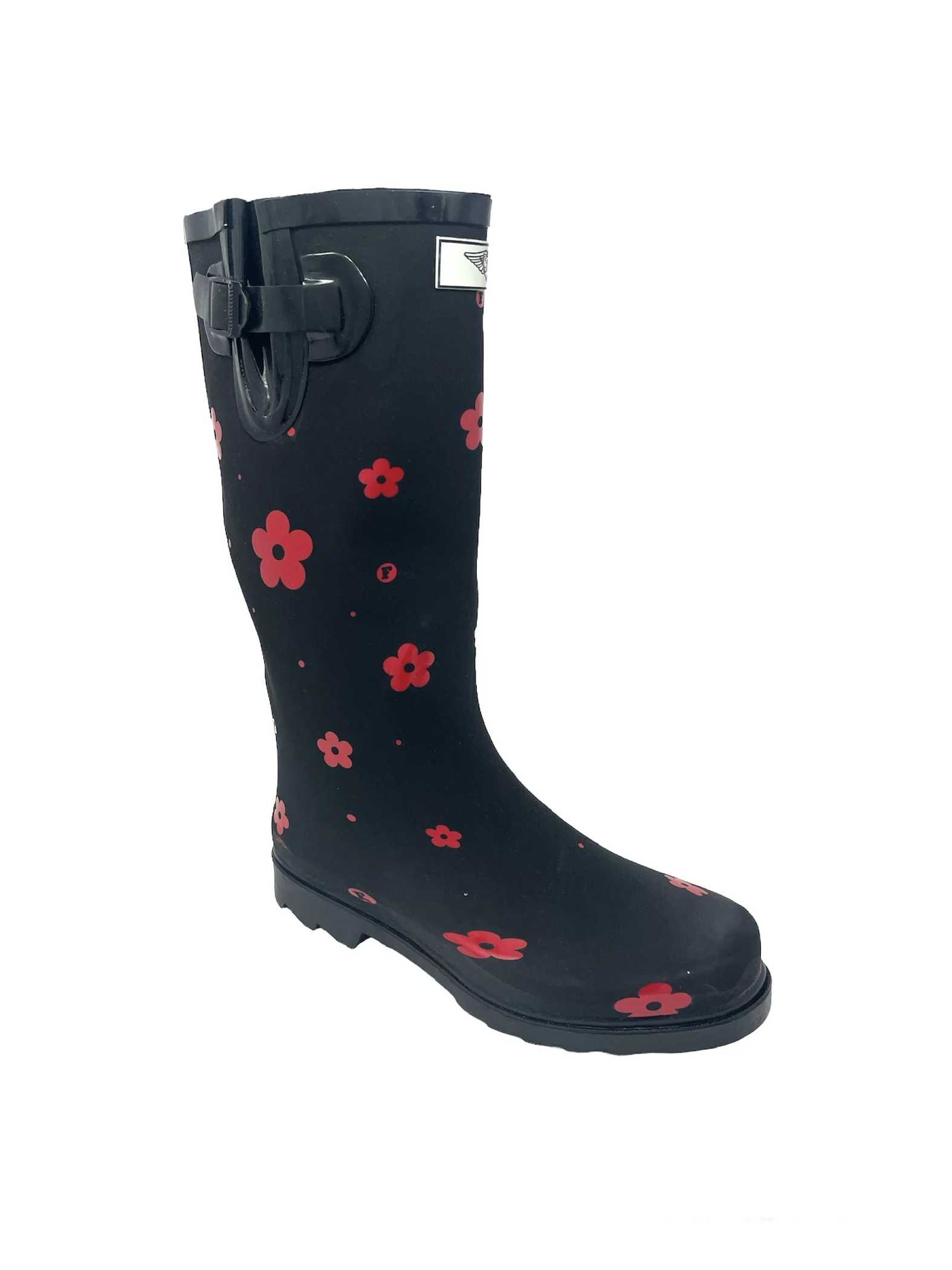 Forever Young Ladies Two Tone Plaid Print Tall Rain Boot