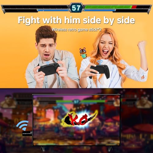 2025 Upgrade Wireless Retro Game Console,Retro Game Stick with 20,000+ Games,4k Hdmi Output Game Stick,TV-Connectable Game Stick,Plug and Retro Play Video Games for Tv,Retro Game Stick.64GB(Black)