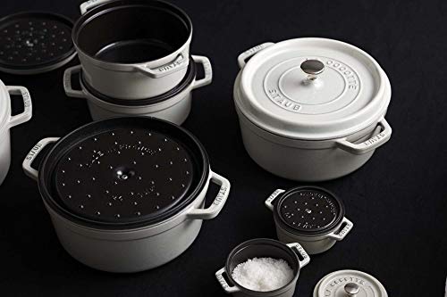 STAUB Cast Iron Dutch Oven 5.5-qt Round Cocotte, Made in France, Serves 5-6, Black Matte