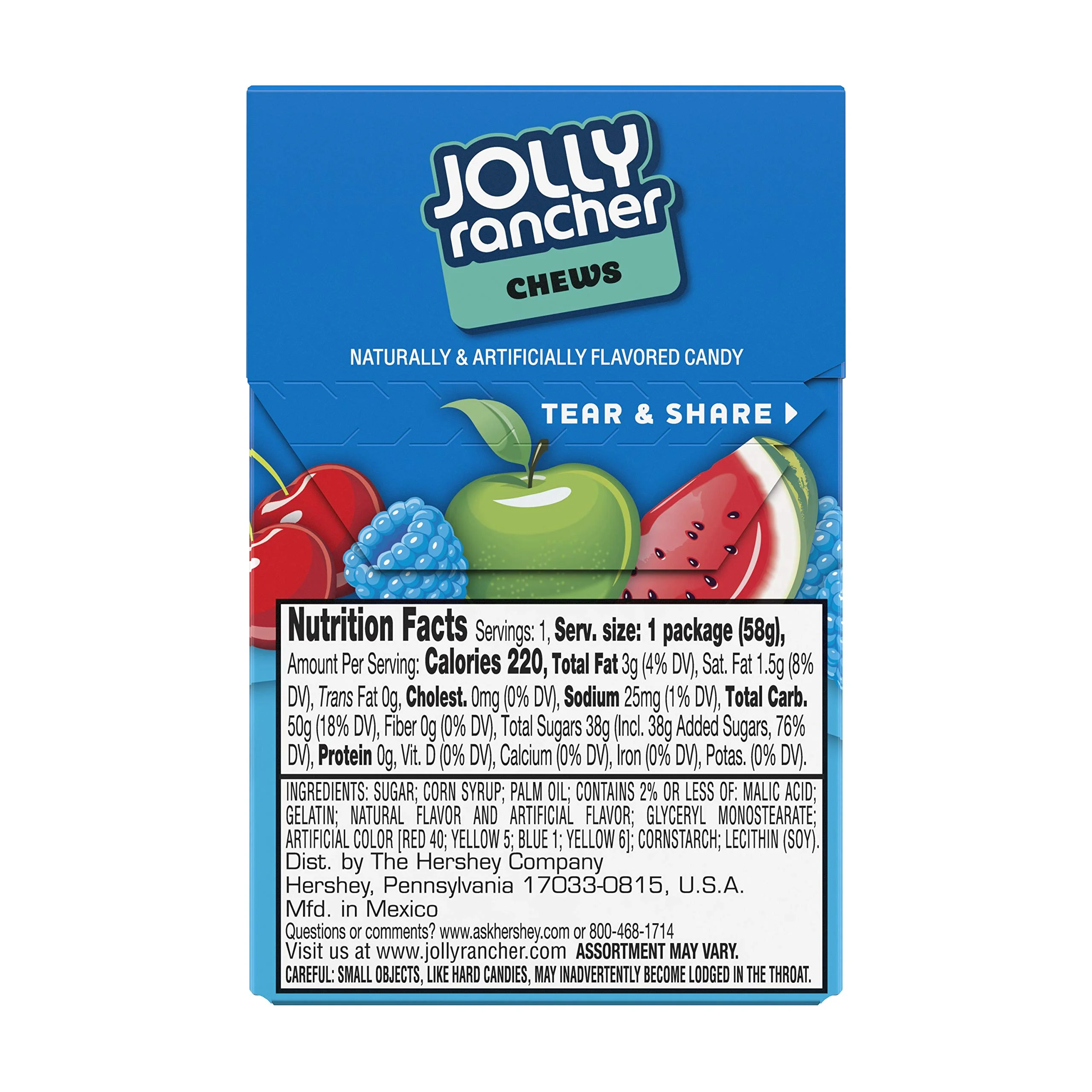 Jolly Rancher Chews Assorted Fruit Flavored Candy Box, 2.06 Oz (12 Count)