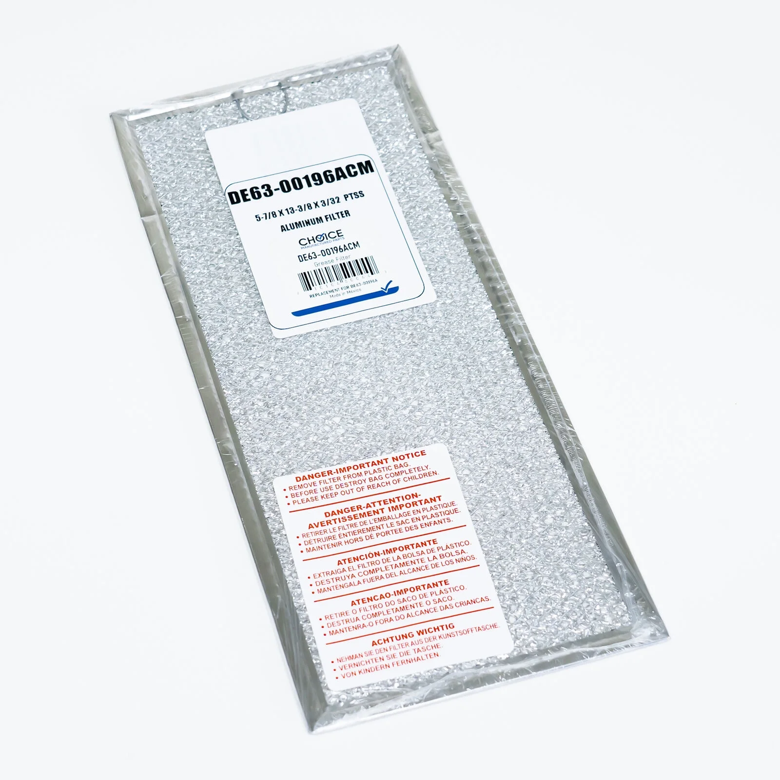 DE63-00196A for Samsung Range Vent Hood Microwave Aluminum Filter