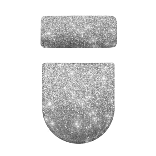 Christmas Bow Bell Toilet Tank Lid Cover and Toilet Seat Lid Cover 2 Pcs Set Toilets Covers with Elastic Cloth Fits Most Toilets Tanks & Lids