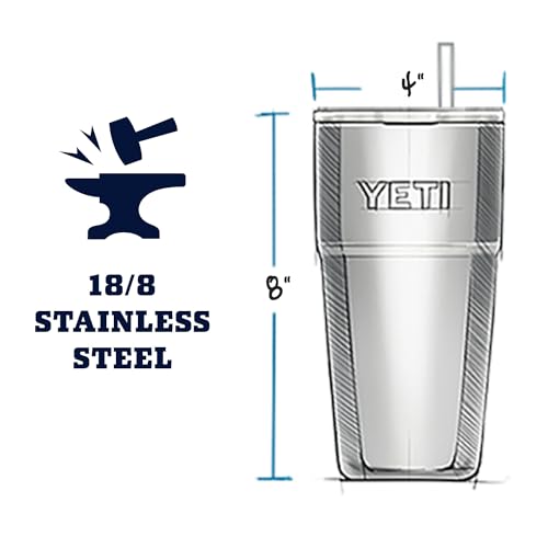 YETI Rambler 26 oz Straw Cup, Vacuum Insulated, Stainless Steel with Straw Lid
