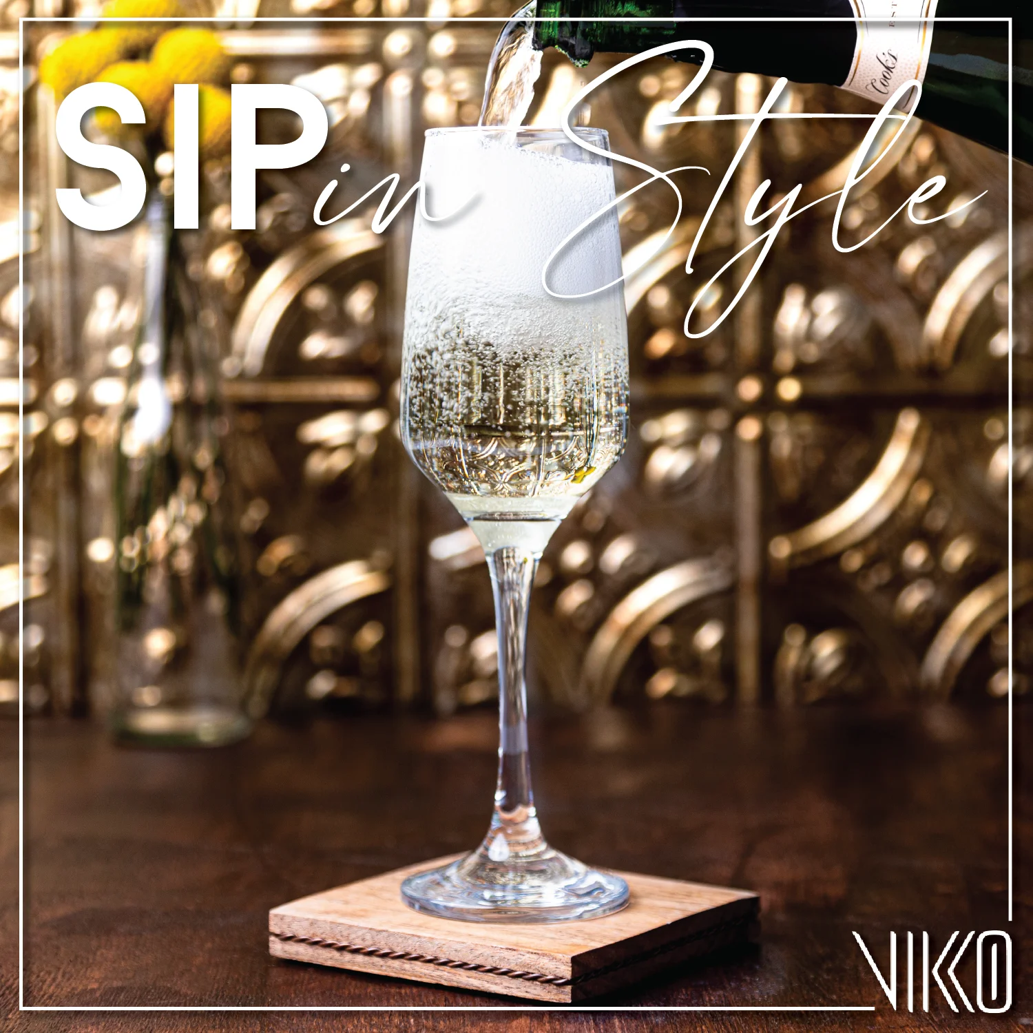 Vikko Champagne Flutes, 7.4 Ounce Toasting Champagne Flute, Crystal Clear Champagne Glasses, Set of 4 Elegant Sparkling Wine Glasses