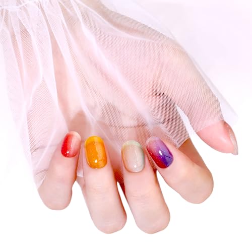 Semi Cured Gel Nail Strips-Easy Apply Christmas Gel Nail Stickers Holiday Semi Cured Manicure Strips with Sparkling Xmas Designs (Classic Yule)