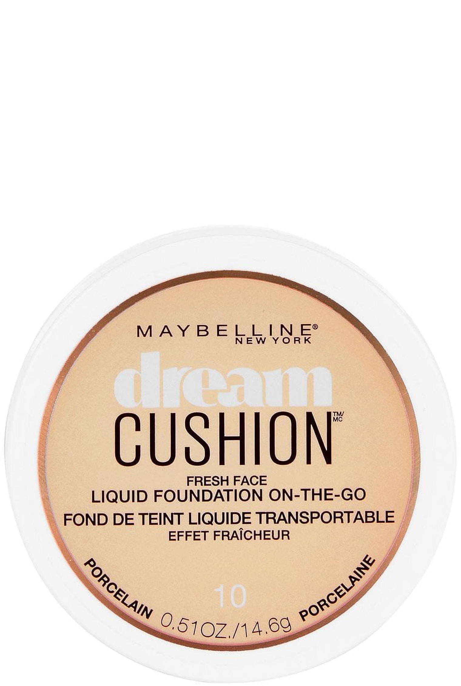 Maybelline New York Dream Cushion Fresh Face Liquid Foundation, Porcelain, 0.51 Ounce