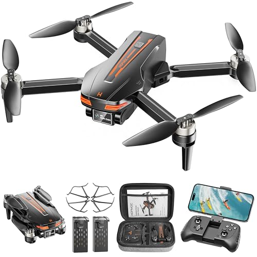 Drones with Camera 4K for Adults Kids, Brushless Motor Mini Drone, Foldable FPV RC Drone with Propeller Guards, One Key Take Off/Land, Gravity/Voice Control, Anti-Lost Alarm, Gift for Men, Boys