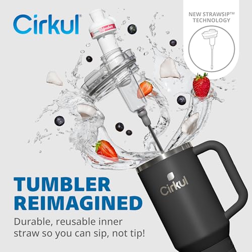 Cirkul 40oz. Carbon Stainless Steel Tumbler with Handle, All-Day StrawSip™, Double-Wall Insulated