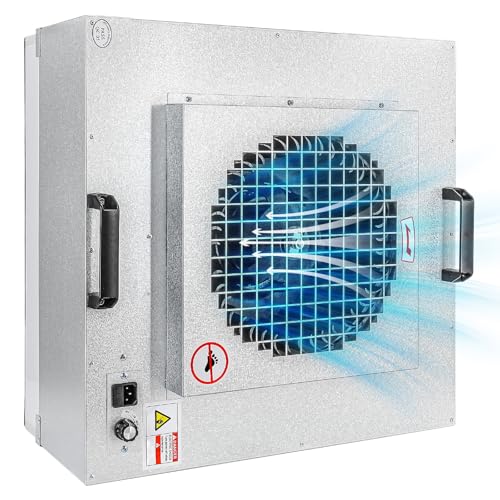 Hepa Laminar Flow Hood, H14 High Efficiency Filter 22.6x22.6in 100level Cleanroom Equipment Iso5-Level Certified Laboratory Fan Filter Unit 110V