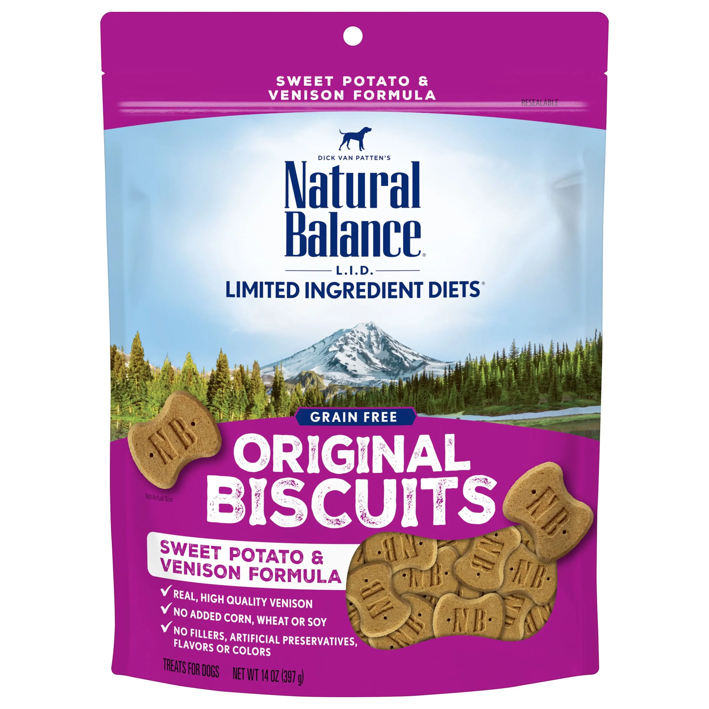 Natural Balance L.I.T. Limited Ingredient Treats Sweet Potato & Venison Formula Dry Dog Treats, 14-Ounce