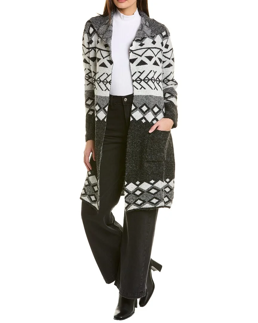 Joseph A. womens  Cardigan Coat, M, Black