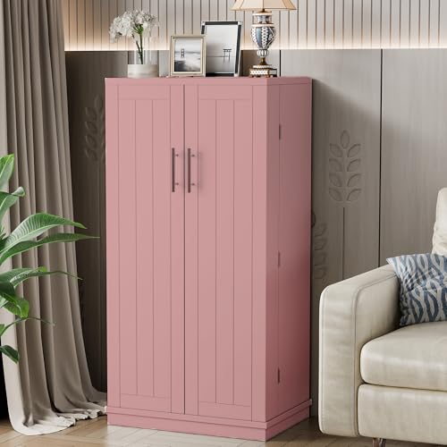 Shintenchi Kitchen Pantry Cabinet,5 - Layer Storage Cupboard with Adjustable Shelves for Organizing and Storing Food Items,47'' Versatile Buffet Sideboard for Kitchen, Bathroom and Laundry,White