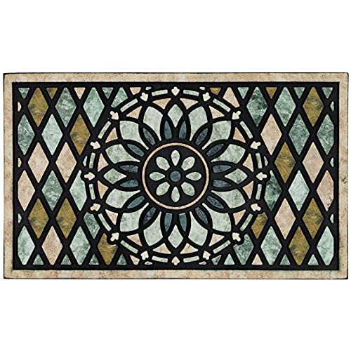 CHICHIC Welcome Door Mat 17x 30 Inch Front Doormat Outdoors for Home Entrance Outdoors Mat for Outside Entry Way Doormat Entry Rugs, Heavy Duty Non Slip Rubber Back Low Profile, Flower