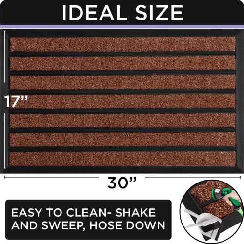 ubdyo Extra Durable Door Mat - Dirt Trapping Outdoor Welcome Mats - Non-Slip Outdoor Indoor Entrance - Low Profile Front Doormat (30